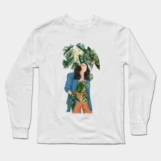 Plant Head, Girl Illustration 10 Long Sleeve T-Shirt